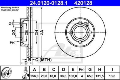ATE Bremsscheibe (24.0120-0128.1) Thumbnail