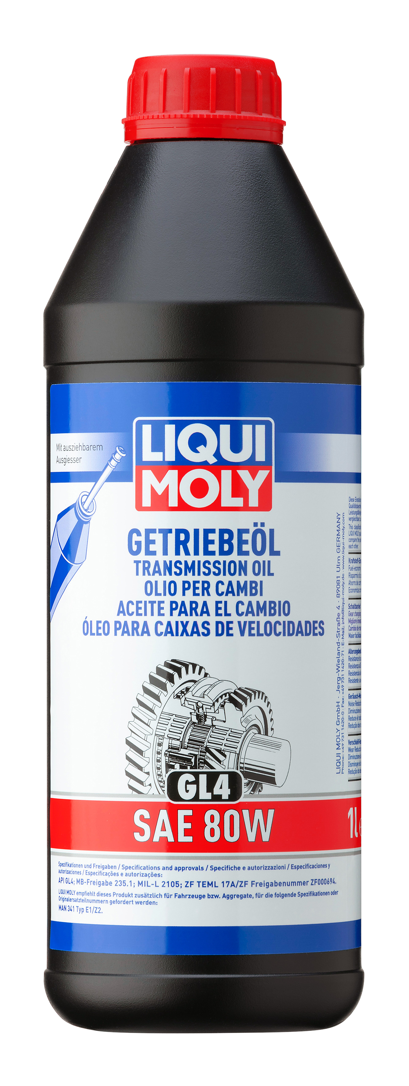 LIQUI MOLY Getriebeöl (GL4) SAE 80W, 1 l (1020)