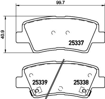 HELLA Bremsbelagsatz, Scheibenbremse (8DB 355 019-981)