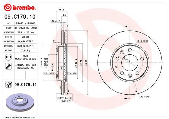 BREMBO Bremsscheibe (09.C179.11)