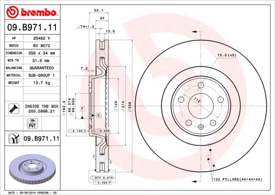 BREMBO Bremsscheibe (09.B971.11)