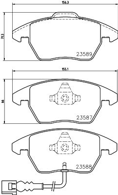 HELLA Bremsbelagsatz, Scheibenbremse (8DB 355 010-581) 4082300354898 8DB 355 010-581