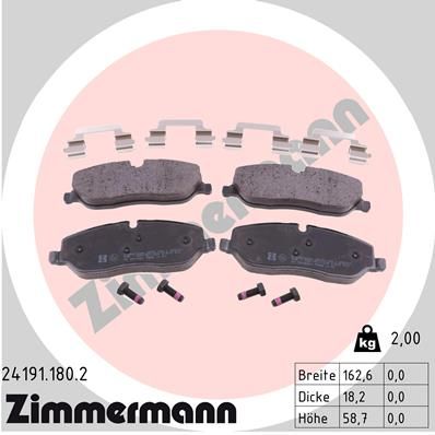 ZIMMERMANN Bremsbelagsatz, Scheibenbremse (24191.180.2)