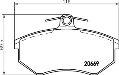 HELLA Bremsbelagsatz, Scheibenbremse (8DB 355 017-701)