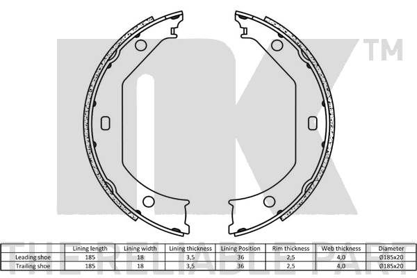 NK Bremsbackensatz, Feststellbremse (2715638) NK Bremsbackensatz, Feststellbremse (2715638)