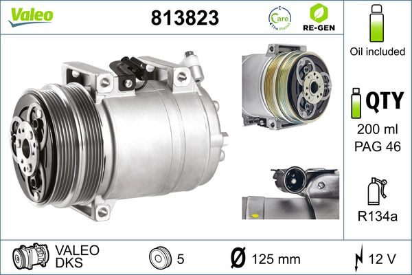 VALEO Kompressor, Klimaanlage (813823)