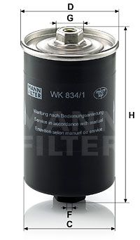 MANN-FILTER Kraftstofffilter (WK 834/1) Thumbnail