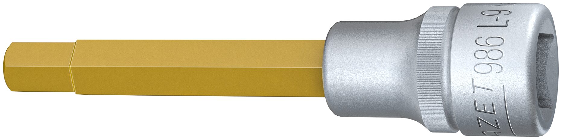 HAZET Schraubendreher-Steckschlüsseleinsatz 986L-9 ∙ Vierkant12,5 mm (1/2 Zoll) ∙ Innen-Sechskant Profil ∙ 9 mm