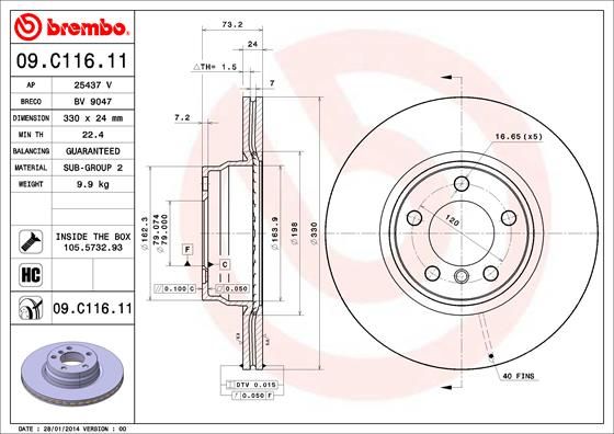 BREMBO Bremsscheibe (09.C116.11)
