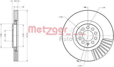 METZGER Bremsscheibe (6110387) Thumbnail