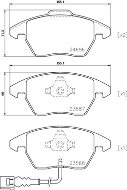 BREMBO Bremsbelagsatz, Scheibenbremse (P 85 146X)