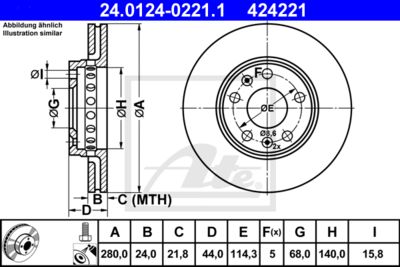 ATE Bremsscheibe (24.0124-0221.1)