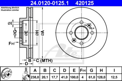 ATE Bremsscheibe (24.0120-0125.1) Thumbnail