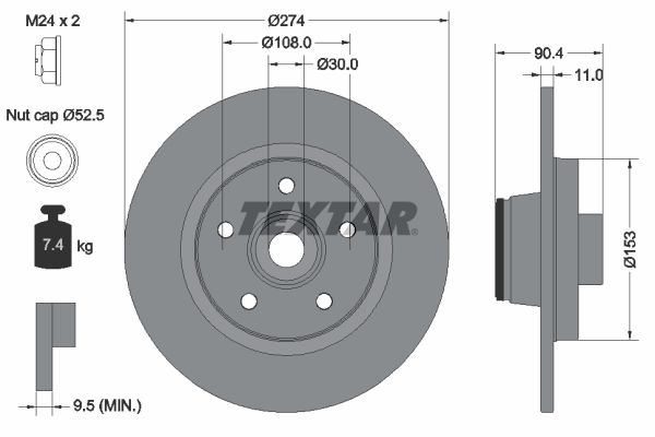 TEXTAR Bremsscheibe (92196203)