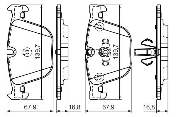 BOSCH Bremsbelagsatz, Scheibenbremse (0 986 494 339)