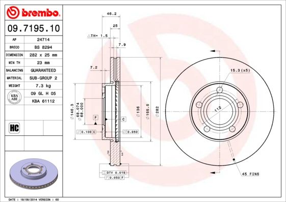 BREMBO Bremsscheibe (09.7195.10)