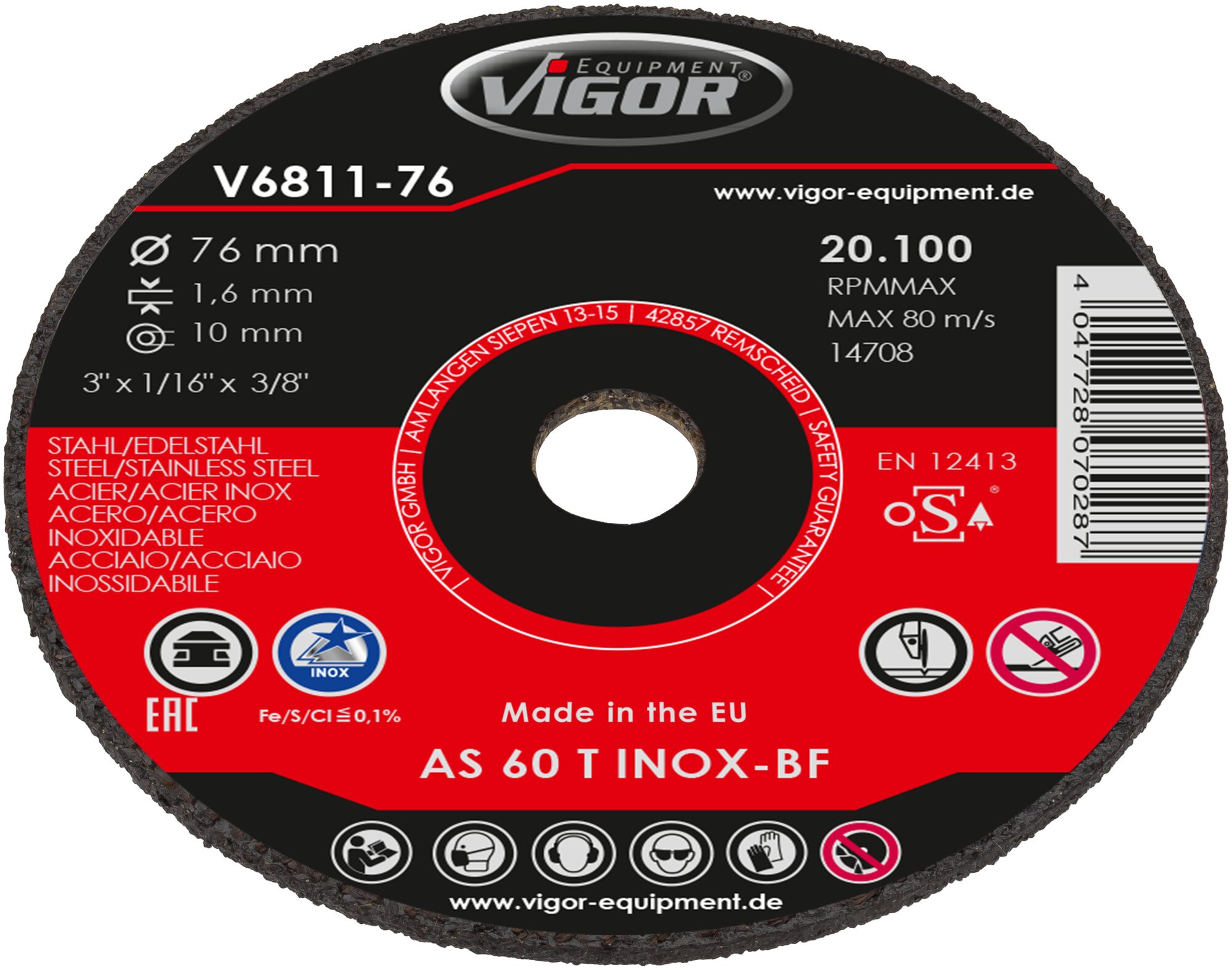 VIGOR Trennscheiben Satz ∙ 76 mm ∙ V6811-76 ∙ Anzahl Werkzeuge: 25