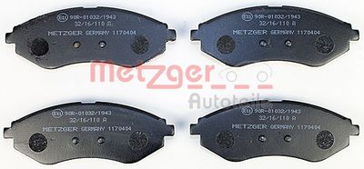 METZGER Bremsbelagsatz, Scheibenbremse (1170404) Thumbnail