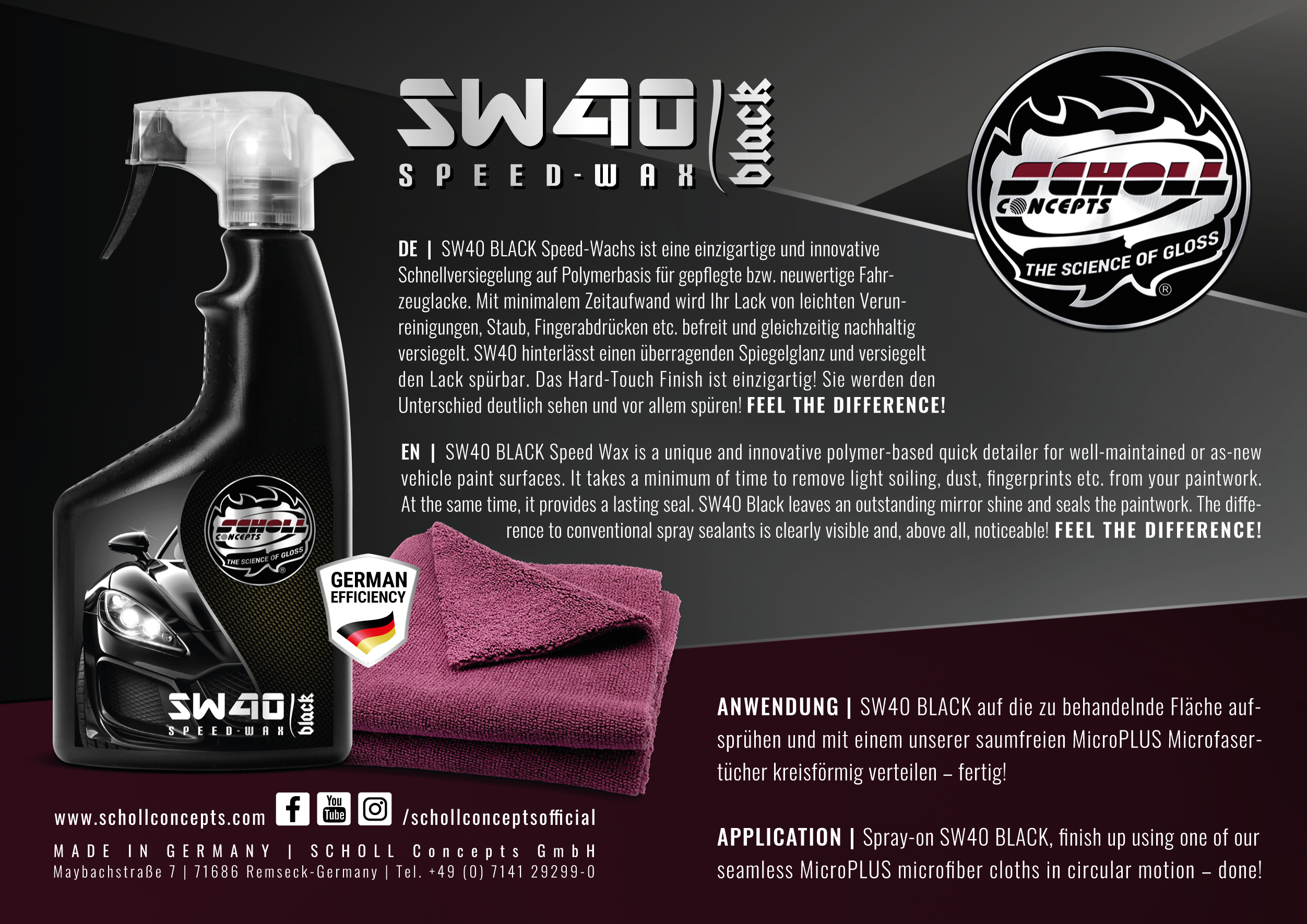 SW40 BLACK Speed-Wachs 500 ml