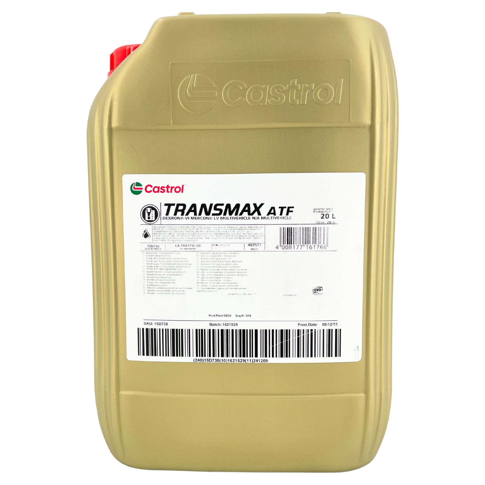 Castrol TRANSMAX ATF DEXRON®-VI MERCON® LV Multivehicle, 20 l  (15D738)