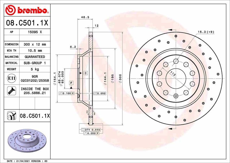 BREMBO Bremsscheibe (08.C501.1X)