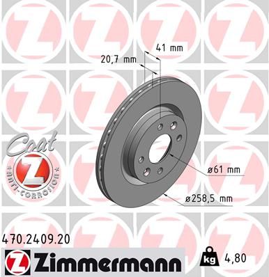 ZIMMERMANN Bremsscheibe (470.2409.20)