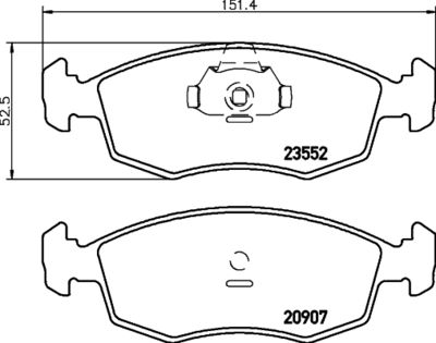 HELLA Bremsbelagsatz, Scheibenbremse (8DB 355 009-131)