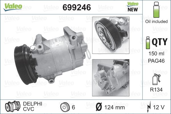 VALEO Kompressor, Klimaanlage (699246)