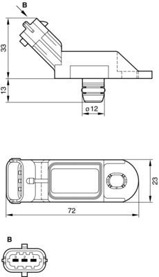 BOSCH Sensor, Saugrohrdruck (0 261 230 216)