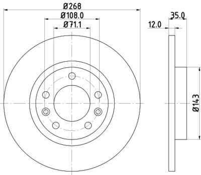 HELLA Bremsscheibe (8DD 355 120-491)