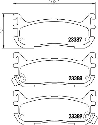 HELLA Bremsbelagsatz, Scheibenbremse (8DB 355 009-911)