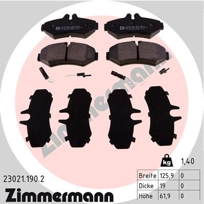 ZIMMERMANN Bremsbelagsatz, Scheibenbremse (23021.190.2)