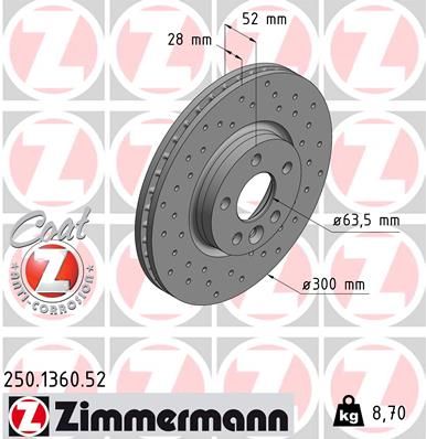 ZIMMERMANN Bremsscheibe (250.1360.52)