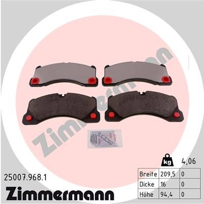 ZIMMERMANN Bremsbelagsatz, Scheibenbremse (25007.968.1)