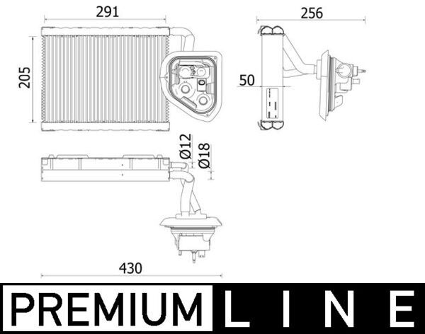 MAHLE Verdampfer, Klimaanlage (AE 160 000P)