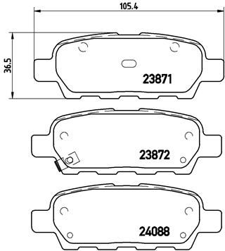 BREMBO Bremsbelagsatz, Scheibenbremse (P 56 046)