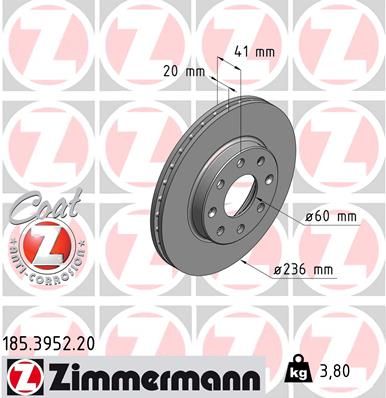 ZIMMERMANN Bremsscheibe (185.3952.20)