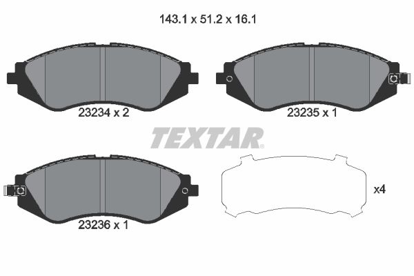 TEXTAR Bremsbelagsatz, Scheibenbremse (2323401)