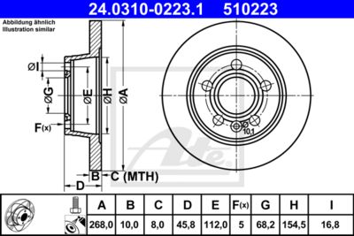 ATE Bremsscheibe (24.0310-0223.1)