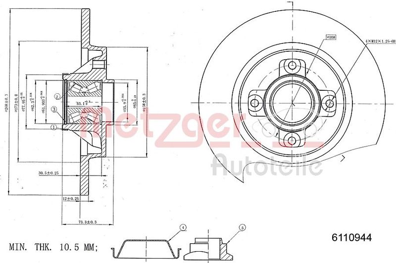 METZGER Bremsscheibe (6110944)