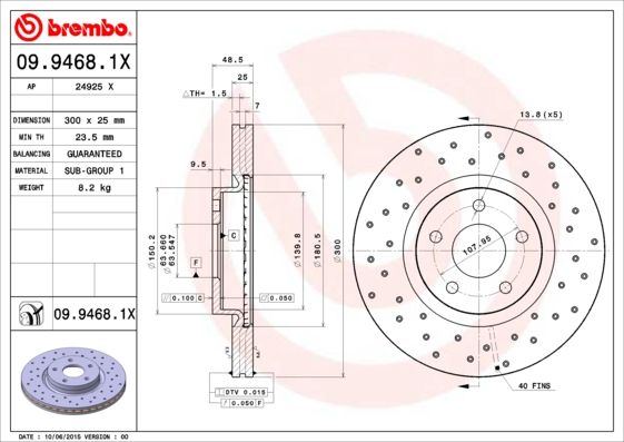 BREMBO Bremsscheibe (09.9468.1X)