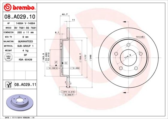 BREMBO Bremsscheibe (08.A029.10)