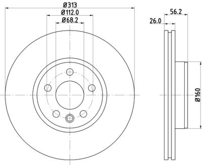 HELLA Bremsscheibe (8DD 355 127-711)