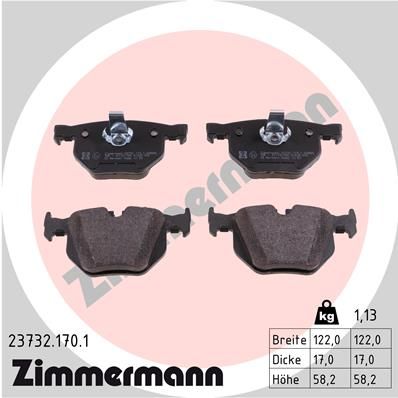 ZIMMERMANN Bremsbelagsatz, Scheibenbremse (23732.170.1)