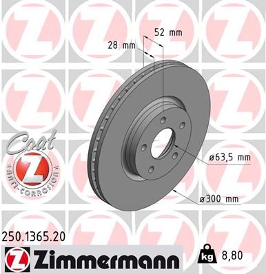 ZIMMERMANN Bremsscheibe (250.1365.20)