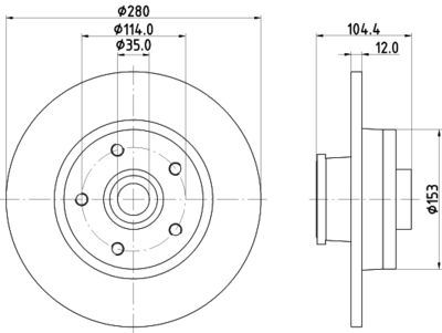 HELLA Bremsscheibe (8DD 355 125-281)