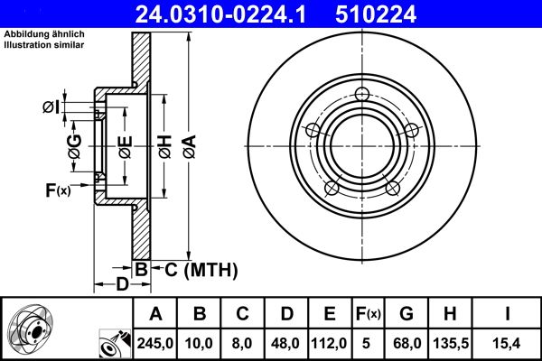 ATE Bremsscheibe (24.0310-0224.1)