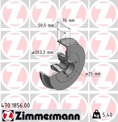 ZIMMERMANN Bremstrommel (470.1856.00)