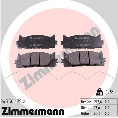 ZIMMERMANN Bremsbelagsatz, Scheibenbremse (24350.175.2)