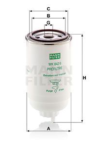 MANN-FILTER Kraftstofffilter (WK 842/6)
